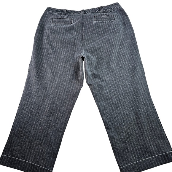 Dressbarn Women Dress Pants Waist 20 Gray Pinstripe Straight Leg Career Casual - Picture 7 of 13